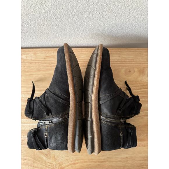 Born Women’s Tarkiln Black Suede Leather Ankle Boots Booties Strap Laces Size 9 - Picture 10 of 12